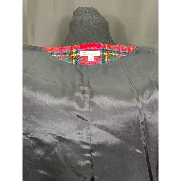 Vintage Red Plaid Talbots Blazer, Pearl Buttons & Black Trim,  Holiday Jacket - Picture 9 of 9